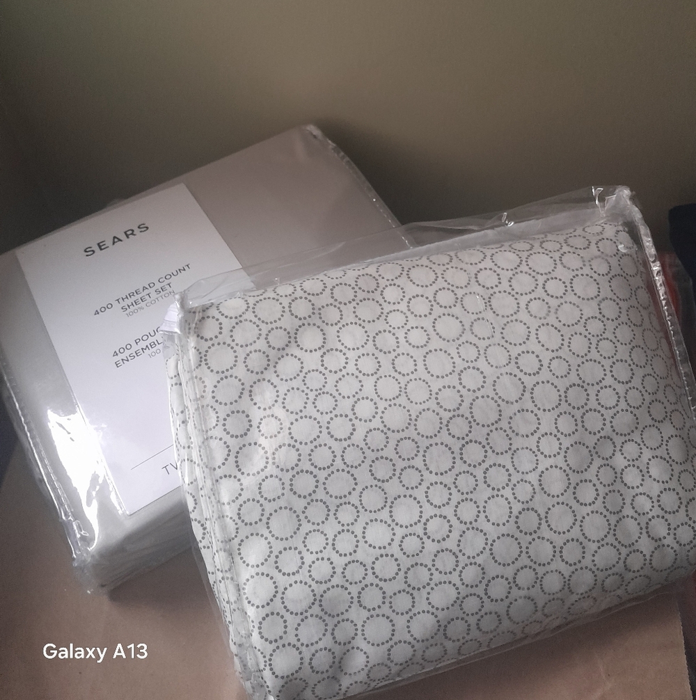 Sears Gray Cotton Sheet Set & IKEA Duvet Twin